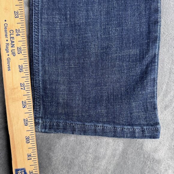 Wrangler Straight Leg Jeans Women Size 7 x 30 Dark Wash Denim Stretch - Picture 3 of 10